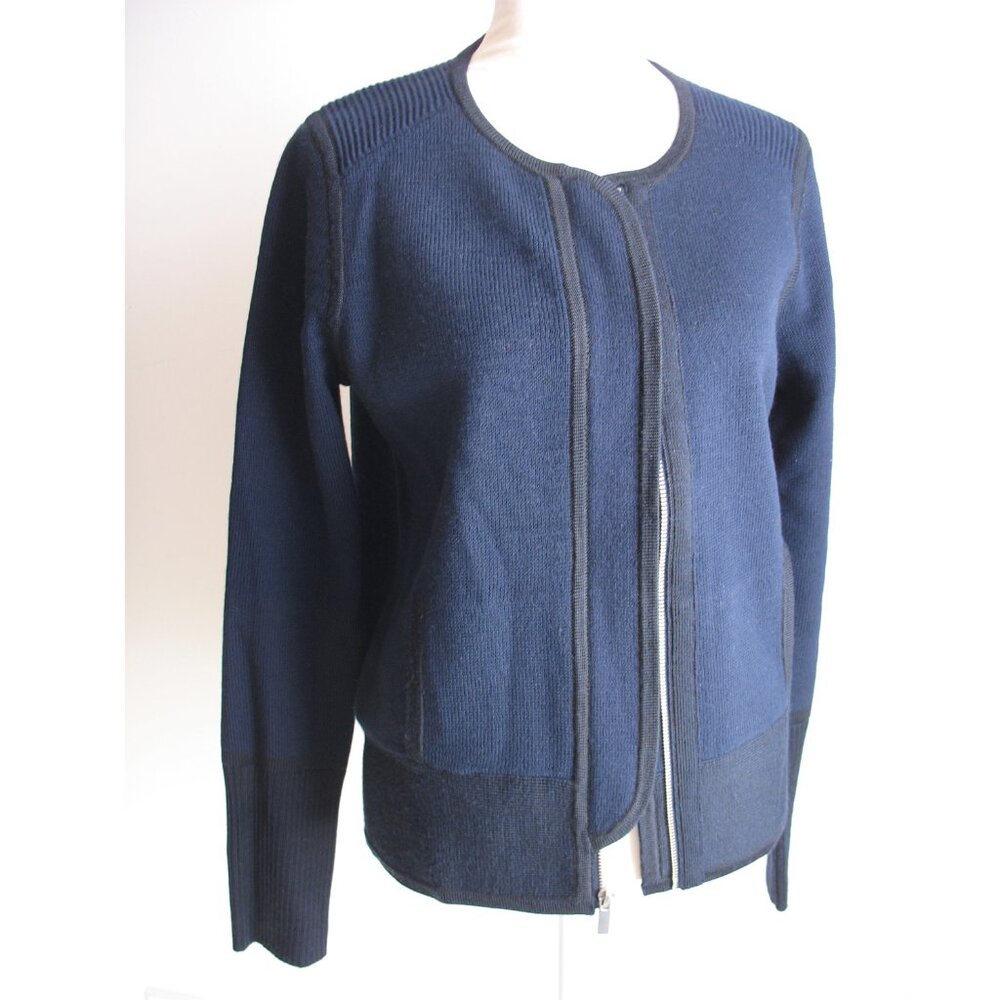 Banana Republic black and navy blue sweater jacket moto s
